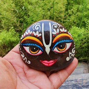 Painted Krishna Shaligram Shila - Gandaki River Stone