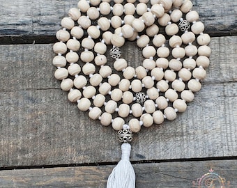 Tulsi mantra Mala, Tulsi Necklace, 108 Mala Beads, Tulsi Mala, Handmade Necklace, Tulsi Neckbeads, Mala Necklace,