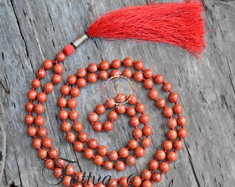 Tranquility Mala, Red Jasper Necklace, Red Jasper Mala, Gifts For Her, Gifts For Him, Statement Necklace
