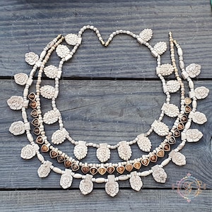 Hand Carved Tulsi (Tulasi) Kanthi Necklace Hare Krishna Maha Mantra Chant, Radha Engraved  from Vrindavan, Indian Necklace, God Gifts