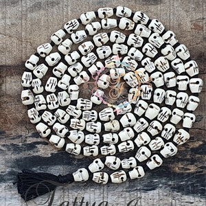 Knochen Schädel Mala, Kapala Gebetskette, Schutz Halskette, buddhistischer Schmuck, Yoga Geschenke, - Kali Mala - Göttin Kali Halskette