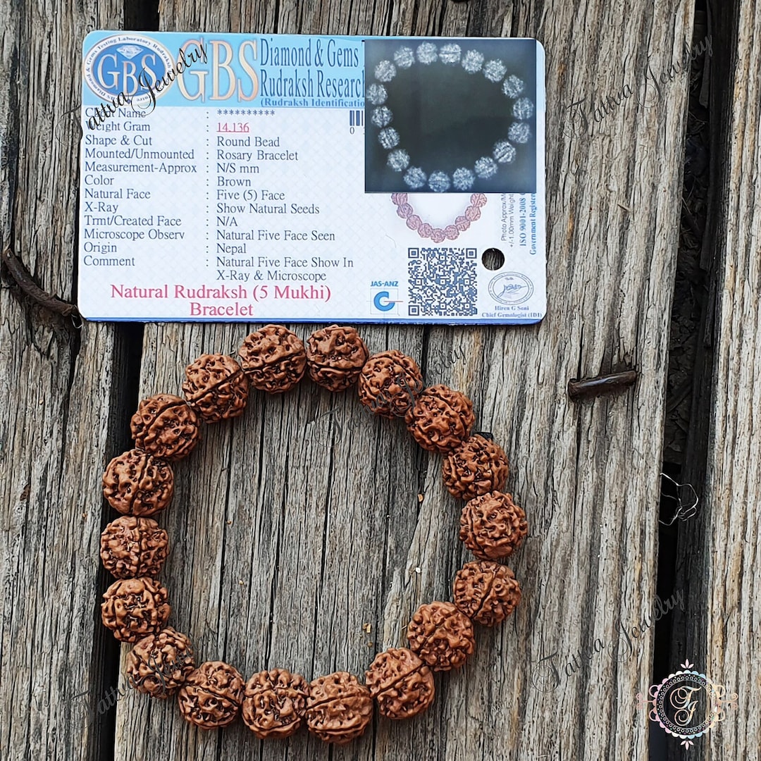 Shop 5 Mukhi Rudraksha Bracelet in Pure Silver 92.5ct Online