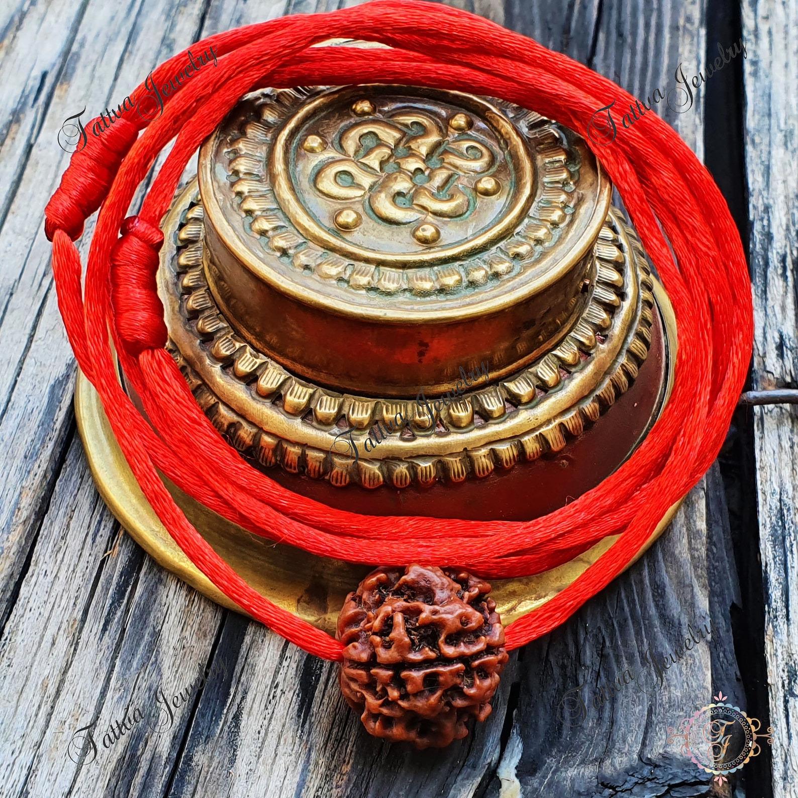 Thread Rudraksh Authentic 4 Mukhi Nepali Rudraksha Bead: Lab Certified Spiritual Gift ...