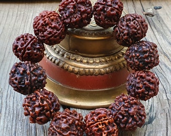 Nepali 5 Mukhi Rudraksha Bracelet - Lab Certified, Shiva Armlet, Spiritual Gifts, Five Faced Rudraksha Bracelet, Handmade Armlet