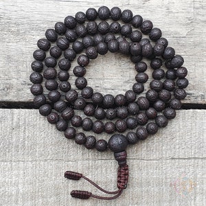 108 Bodhi Raktu Seed Mala: Buddhist Prayer Beads Rosary