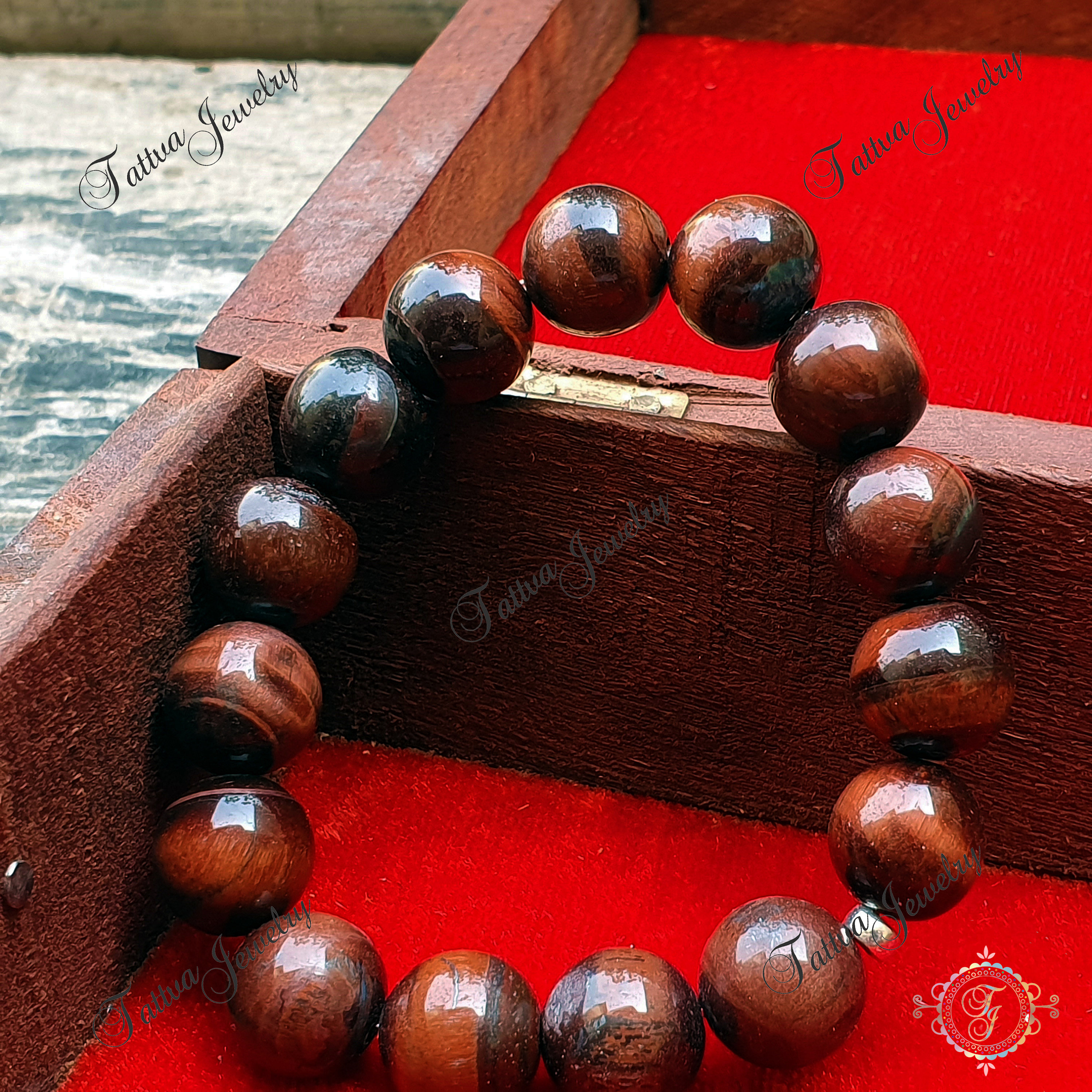 Red Tiger Eye Bracelet: 12 MM Natural Gemstone, Confidence Jewelry