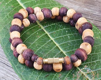 Tulsi pärlhalsband, 1,2,3 runda Tulsi kanthi, Tulasi kantha mala, andlig gåva
