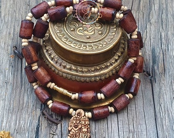 Tulsi-halsband med Radha Krishna-hänge, Hare Krishna, Tulasi Kanthi-halsband, chokerhalsband, Tulsi Mala, Tulsi-halsbandspärlor