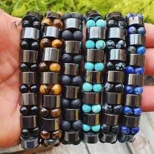 Magnetic Therapy Bracelet, Magnetic Hematite Bracelet, Hematite Magnetic Bracelet, Gemstone Magnetic Bracelets, Anxiety Bracelet