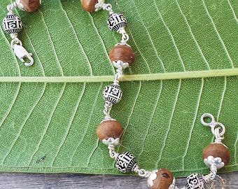 Sterling Silver Tulsi Bead Bracelet: Hari Spiritual Jewelry