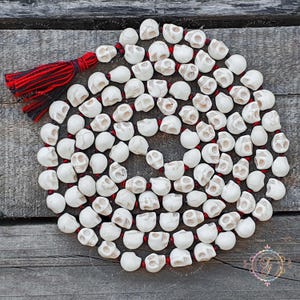 Schädel Mala, Schädel Halskette, 108 Mala Perlen, Schädel Gebetskette, Yoga Geschenke, Shiva Schmuck, Kapala Gebetskette, Kali Mala, Kapala Mala