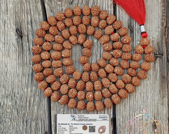 Rare Big 9 Mukhi Rudraksha Mala - Lab certified, Hand Knotted Mala, Nine Face Rudraksha Necklace • Natural Undyed 14MM, Rudraksha Rosary