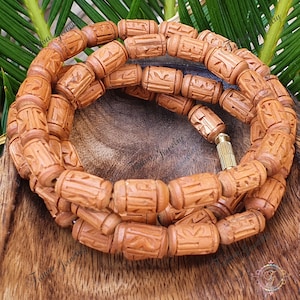 Tulsi Wood Prayer Bead Mala: Hindu Meditation Necklace