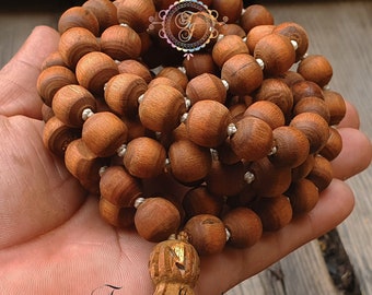 Brown Tulsi Mala, 108 Mala Beads, Krishna Seed Necklace, Indian Krishna mala, Hindu Japa mala bead, Natural Tulsi beads, God Gifts