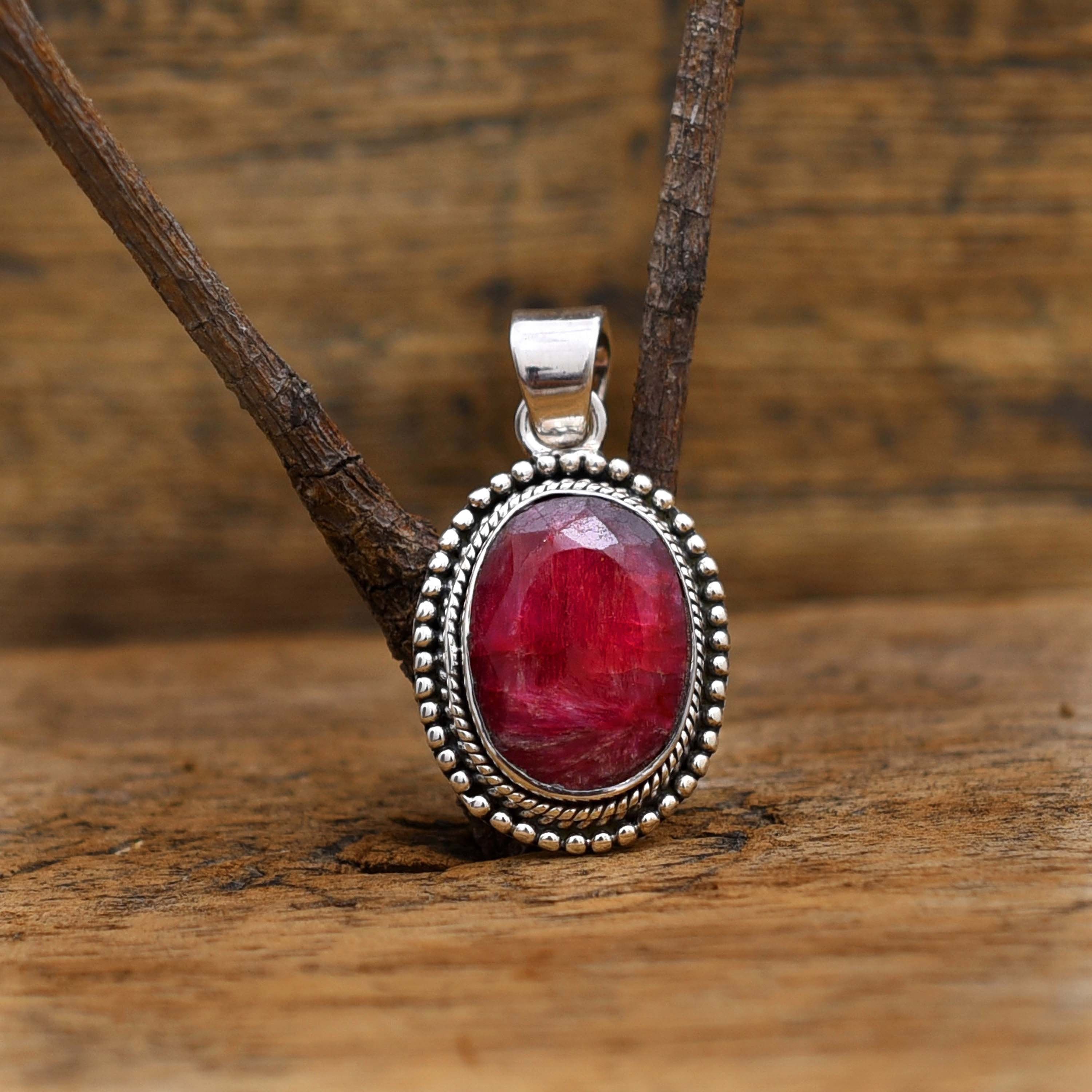 Ruby Pendant 925 Silver Pendant Stone Pendant Fine Jewelry | Etsy
