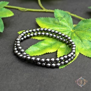 Relief Necklace - Hematite Stone, Magnetic Hematite Necklace, Yoga Gifts, Hematite Jewelry With Barrel Clasp, Protection Stone