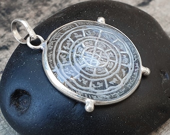 Clear Quartz Pendant: Kailash Dhan Raksha Yantra, Spiritual Locket