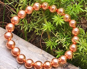 Copper Bracelet, 100% Copper Healing Bracelet, Copper Beaded Bracelet, Copper Bracelet 8mm beads