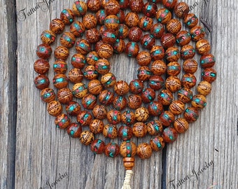 チベットのヴィンテージ Dzi Bodhi 数珠 - Etsy 日本