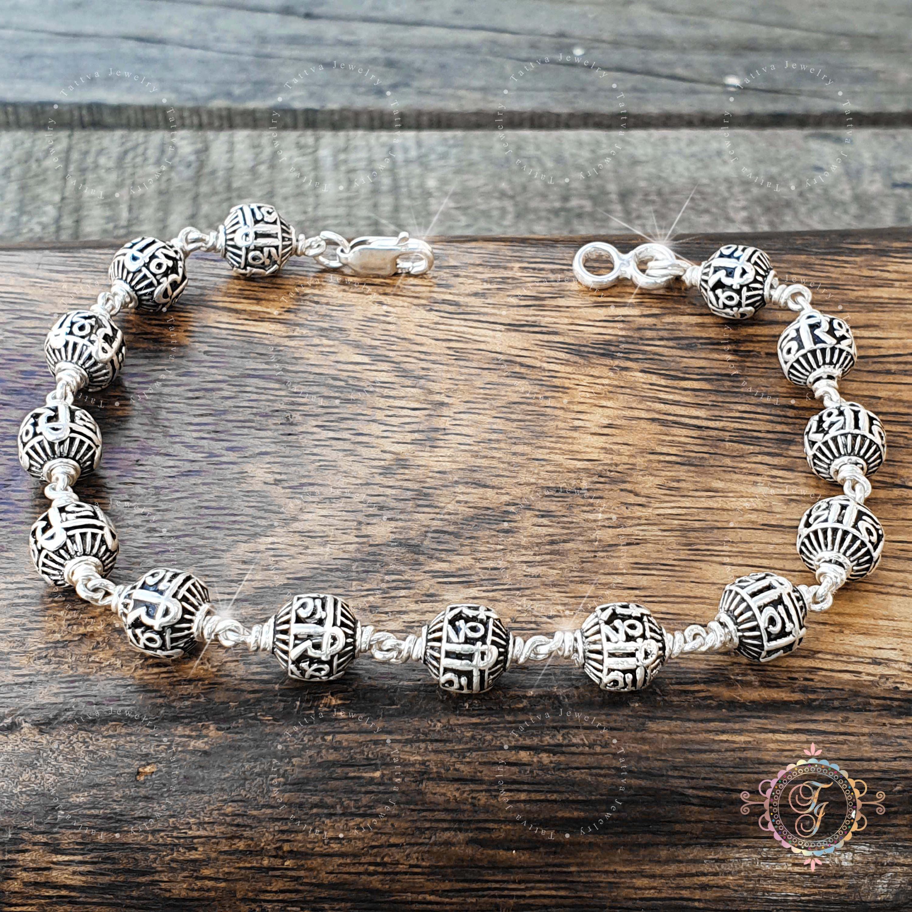 アクセサリー Silver Beaded Bracelet / Medium Amazon.com: Sterling Silver Beaded Bar Link Bracelet Toggle