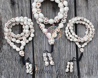 Skull Mala Necklace-6mm/8mm/10mm , Buddhist Necklace, Yoga Gifts, Shiva Jewelry, Kapala Prayer Beads, Tibetan Skull Necklace, Skull Beads