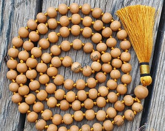 Genuine Sandalwood Tibetan Meditation Prayer Japa Mala 8MM