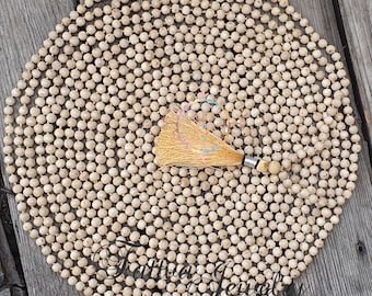 Tulsi Mala 1008 Contas de Oração Mala, Rosário de Madeira Atada, Tulasi Mala, Conta de Madeira Mantra Mala, India Krishna Mala, Hindu Japa Mala Tulsi Beads