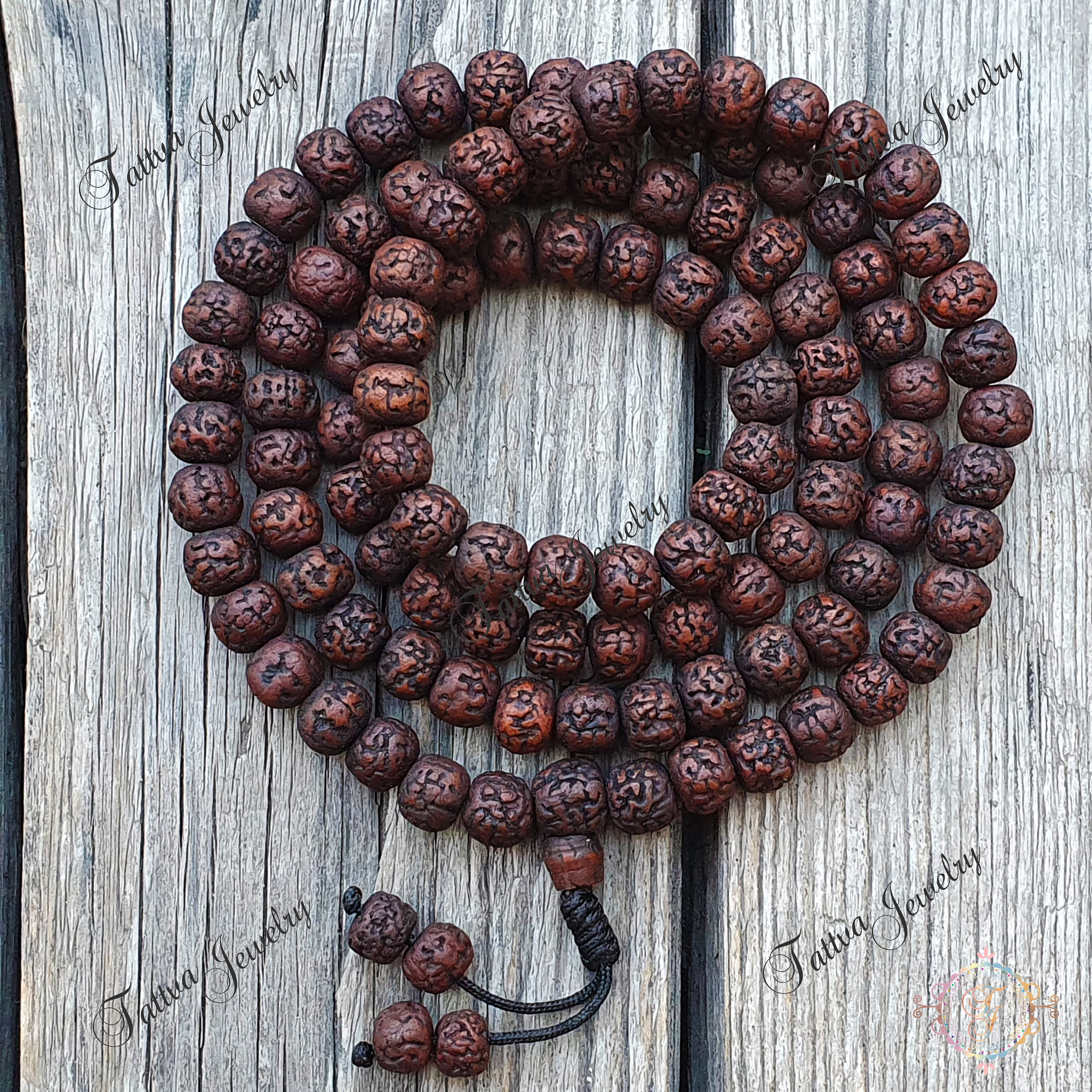 100% natural Bodhi Rudraksh,Tibetan Prayer 108+1 mala Beads Rudraksha 10 MM  Seed