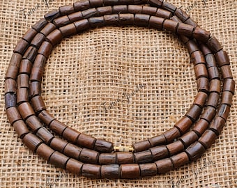 Handgemaakte Kanthi Mala-ketting met tulsikraal - Hare Krishna