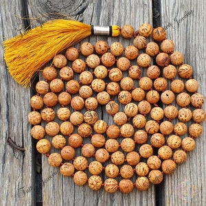 Matte Indische 12mm Bodhi Samen Mala, Bodhi Samen Halskette, 108 Mala Perlen, tibetische Mala, buddhistische Mala, Meditation Mala, Yoga Mala