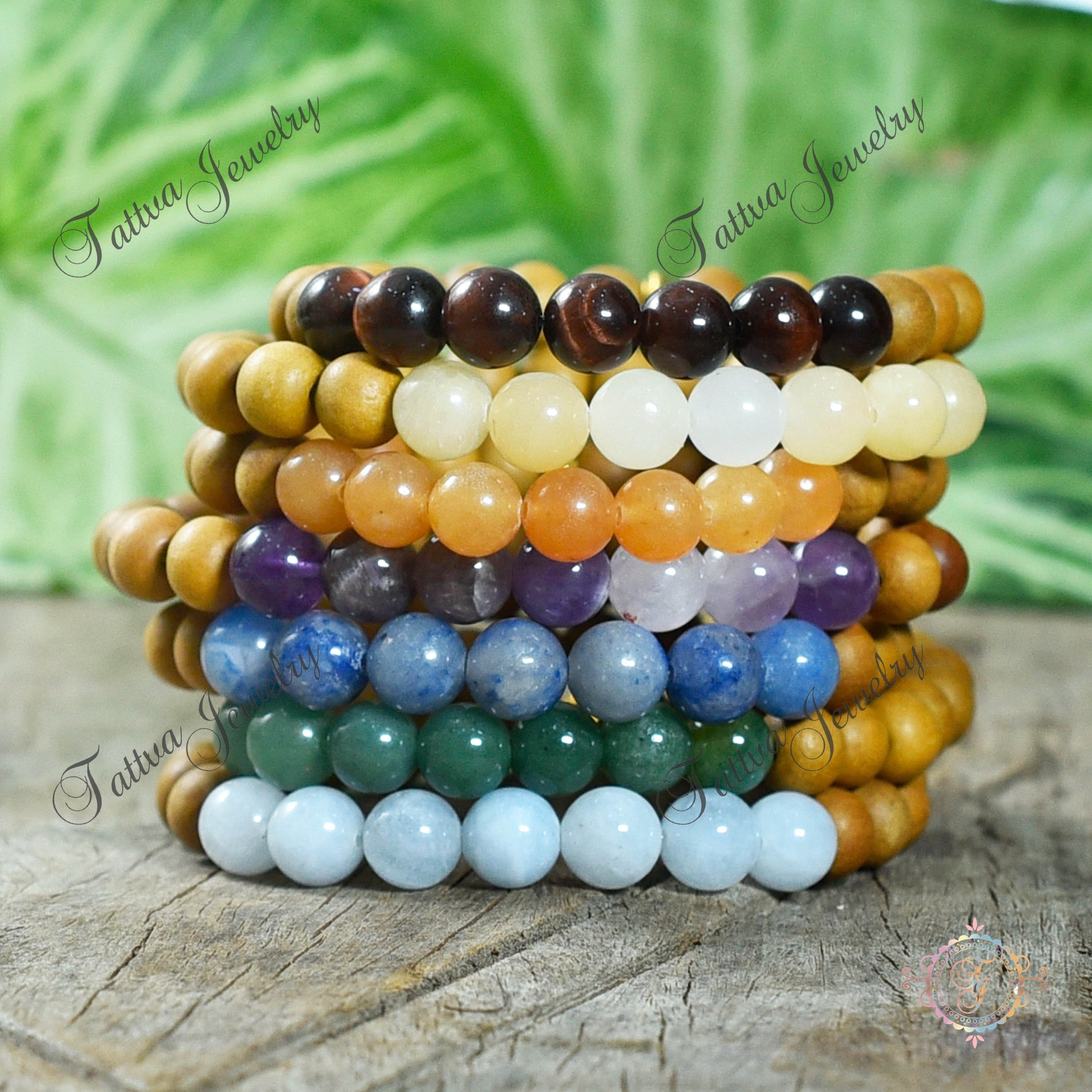 Beaded Bracelet Set Bracelet Stack Gemstone Bracelets Women Beaded  Bracelets Set of Seven 8mm -  UK