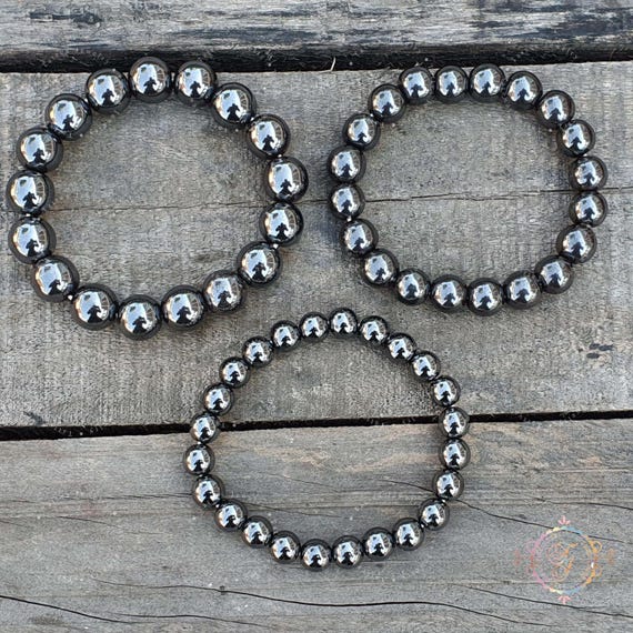 Magnetite Lodestone 8mm, 10mm, 12mm Beaded Bracelet, Gemstone Bracelet, Lodestone, Yoga Gifts, Unisex Bracelet, Harmony Bracelet