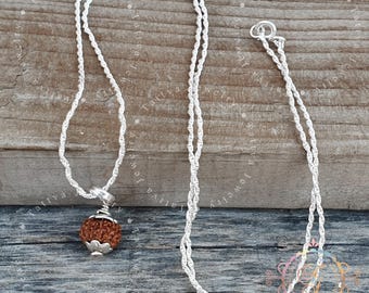 Colgante de Rudraksha de Java de Indonesia de 12 caras - Certificado en laboratorio en plata de ley, cuentas de Rudraksha de doce caras, regalos espirituales, colgante de yoga