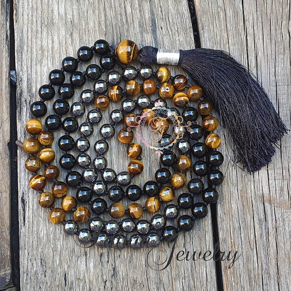 Tiger Eye & Copper Wire Wrap Art Necklace, Dark Smoky Gemstone