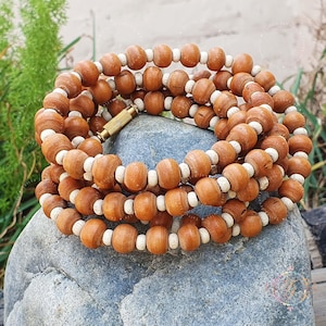 Hare Krishna Tulsi Bead 1,2,3 Round Necklace, Tulsi Mala, Hindu Necklace, Tulsi Seeds, Puja Wear, Hindu Prayer Beads, Tulsi Seeds, Kanthi