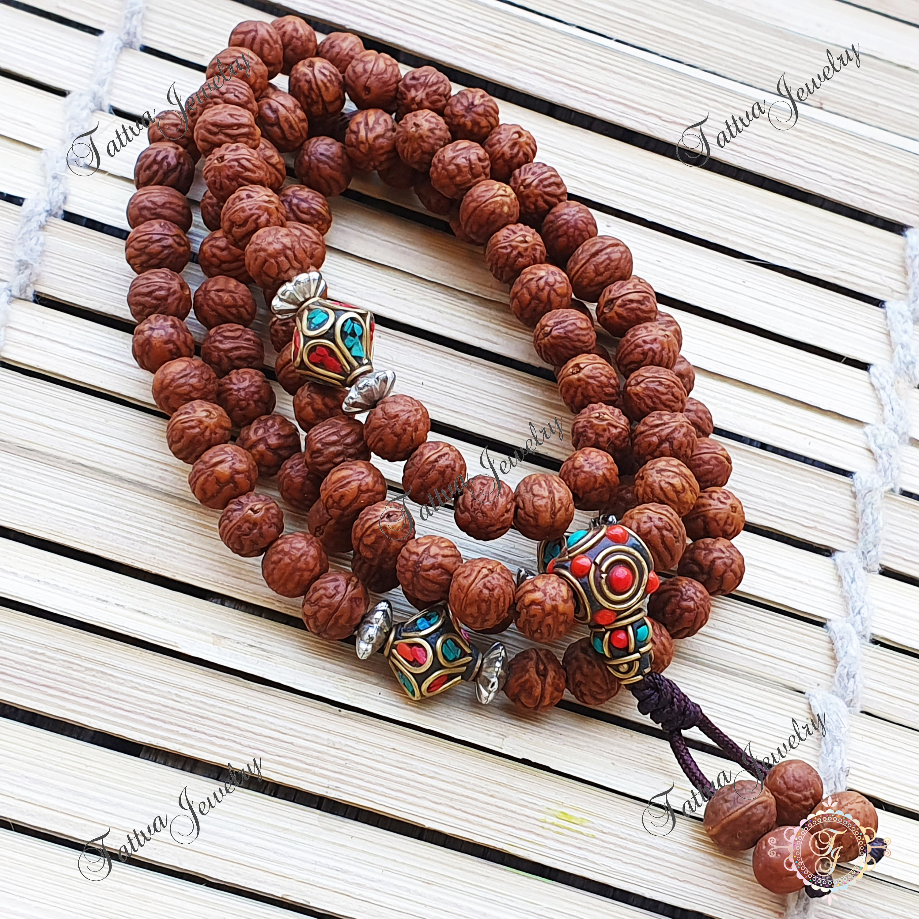 Avalokiteshvara 108 Mala Beads- Palm Seeds