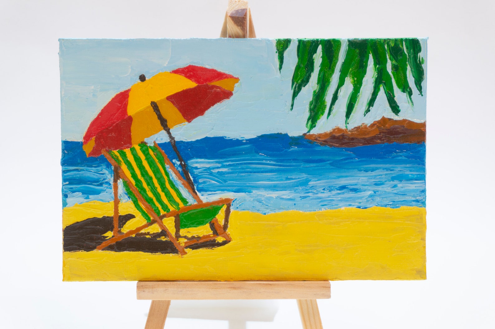 Miami Beach Painting Original Art Seascape Wall Art Small Etsy