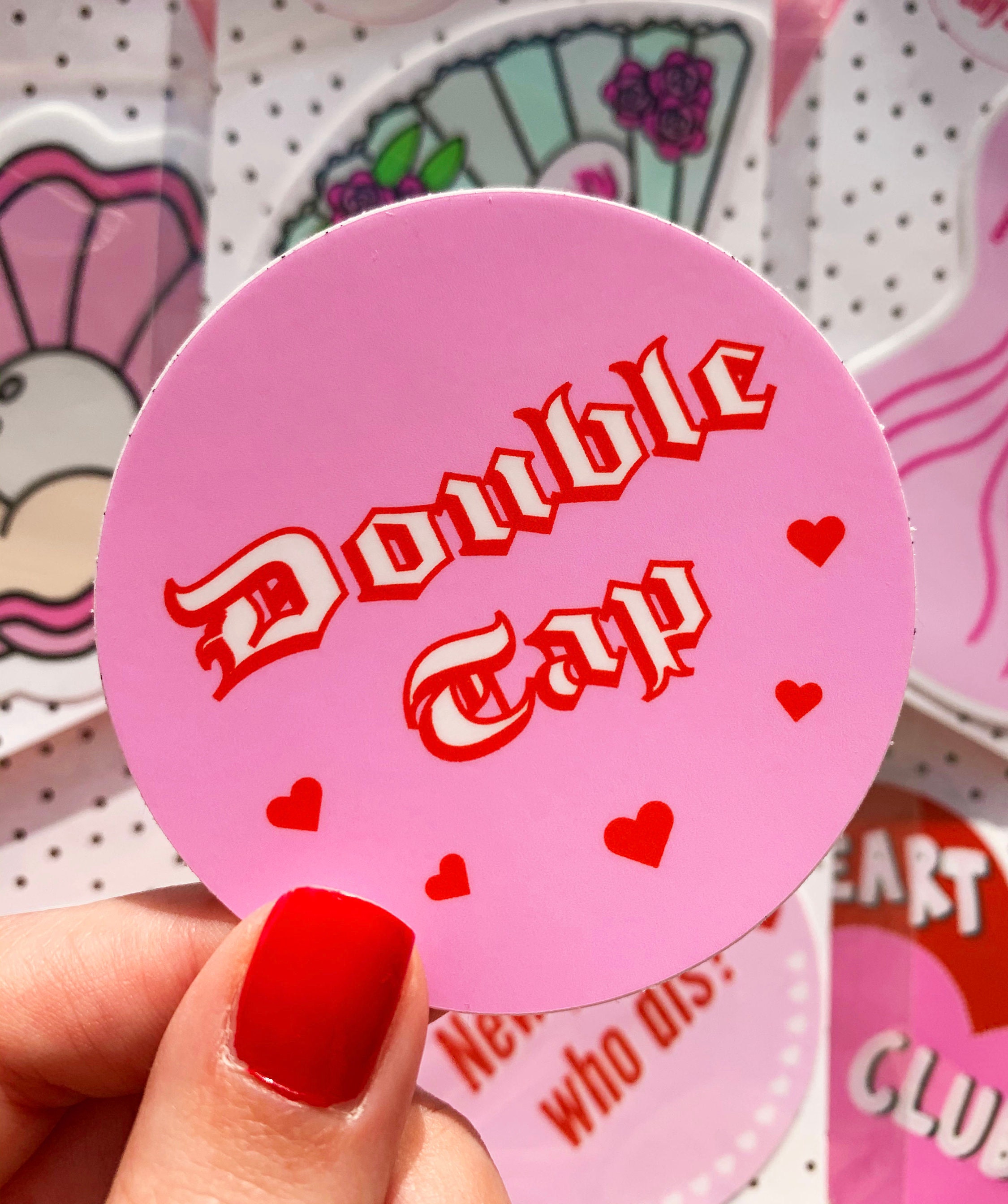 Double Tap Love Heart Vinyl Sticker Etsy