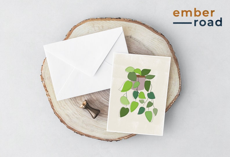 by Ember Road Designs Notecards Set Modern Plant Art Cards Plant Mom Gift