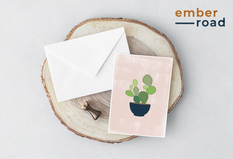 by Ember Road Designs Notecards Set Modern Plant Art Cards Plant Mom Gift