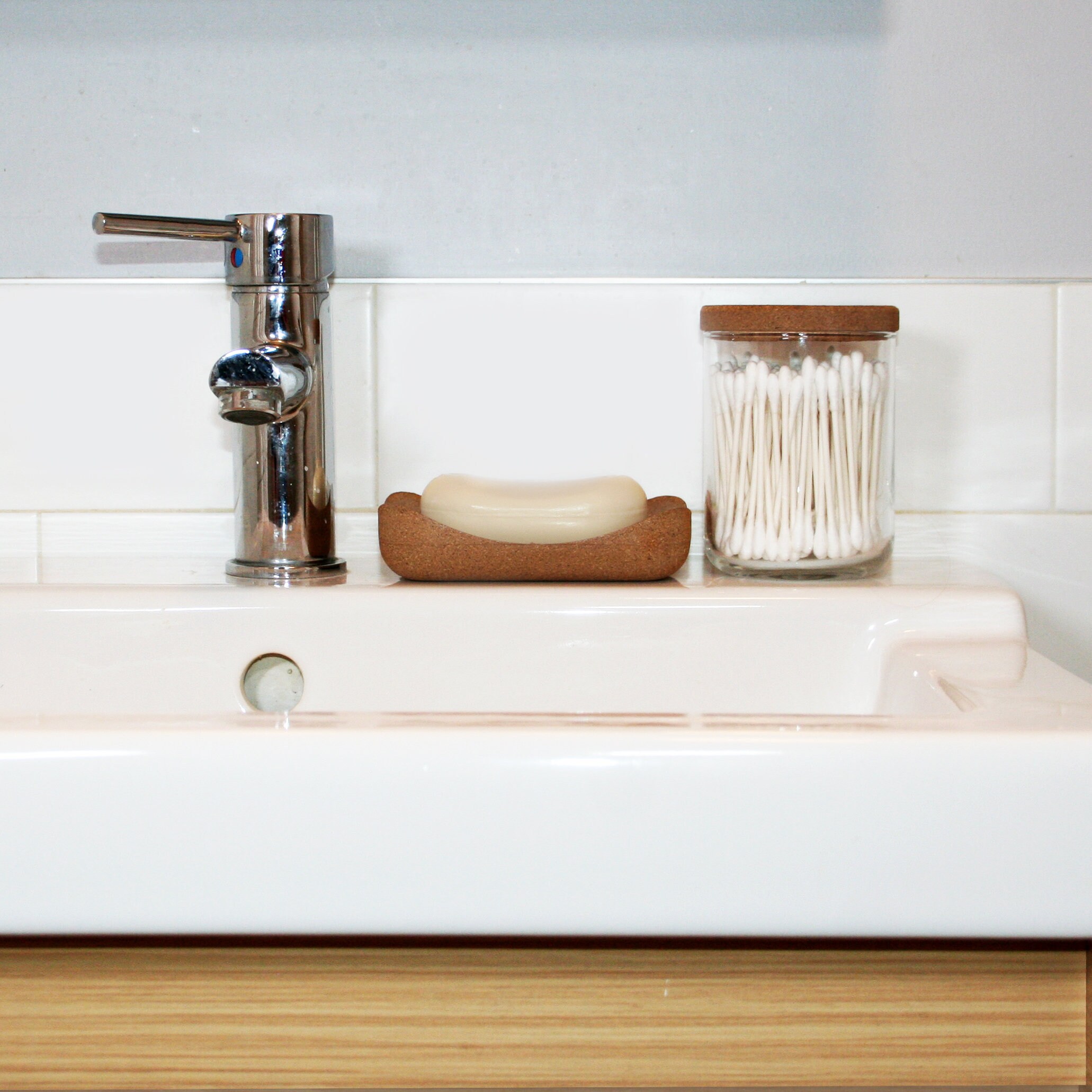 Space Ctrl Design Scoop Soap Dish Cork Soap Dish for the Kitchen or