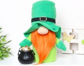 St Patrick s Day gnome Leprechaun with Pot of Gold Coins Irish gift patrick gnome