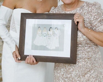 3 Generations Wedding Portrait, Personalized Mother of the Bride Gift, Digital Illustration, Grandmother, Mother Gift from Daughter