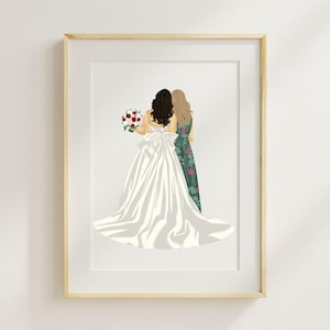 Bride&#39;s Mom Gift Personalized Mother Daughter Drawing from Photo Unique Wedding Gift from Bride Custom Gift for Mother of the Bride DIGITAL