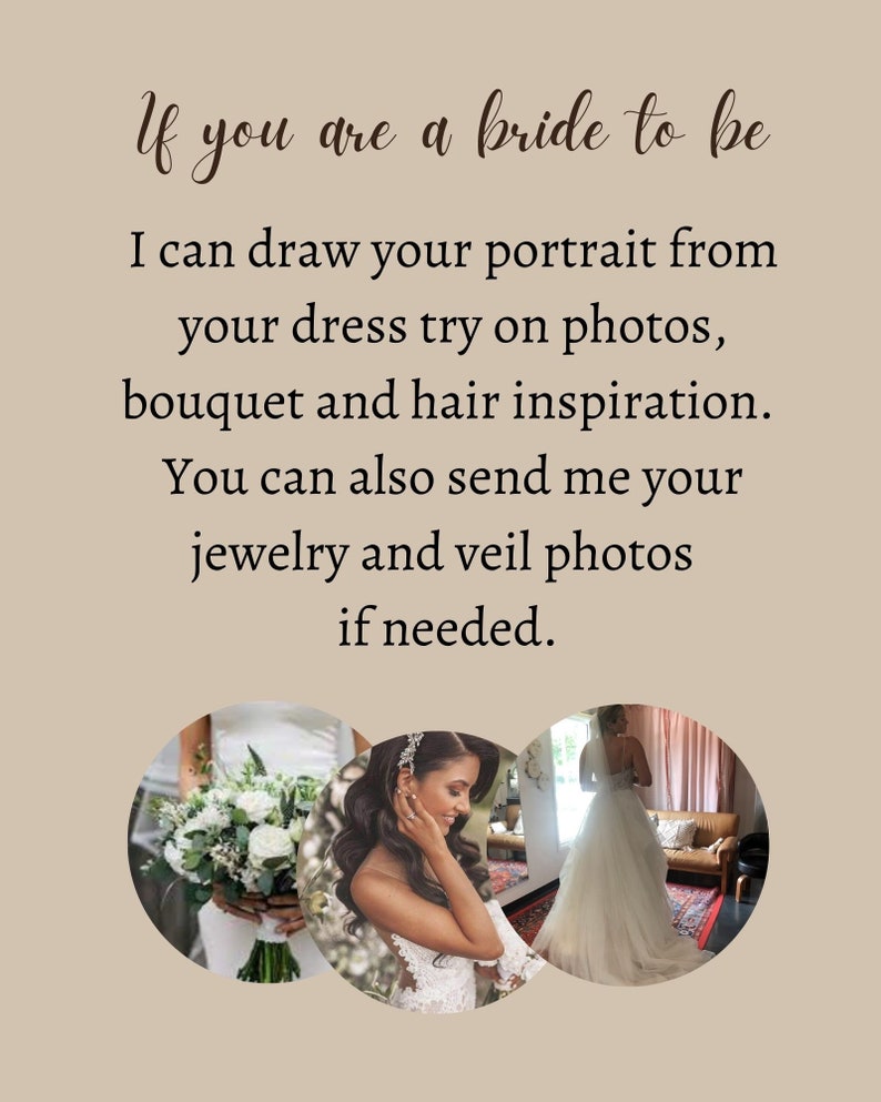 Custom Generational Wedding Portrait, Mother of the Bride Gift, Digital Illustration, Bridal Portrait with Mom and Grandmother image 9