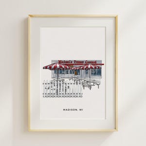 Our First Date Venue Drawing Custom Watercolor Painting Hand-Drawn Anniversary Keepsake for Couple