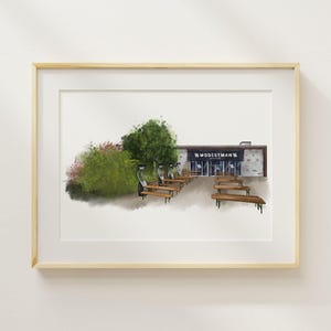 First Date Venue Drawing Custom Watercolor Painting Hand-Drawn Anniversary Keepsake for Couple Where It All Began Unique Gift For Her
