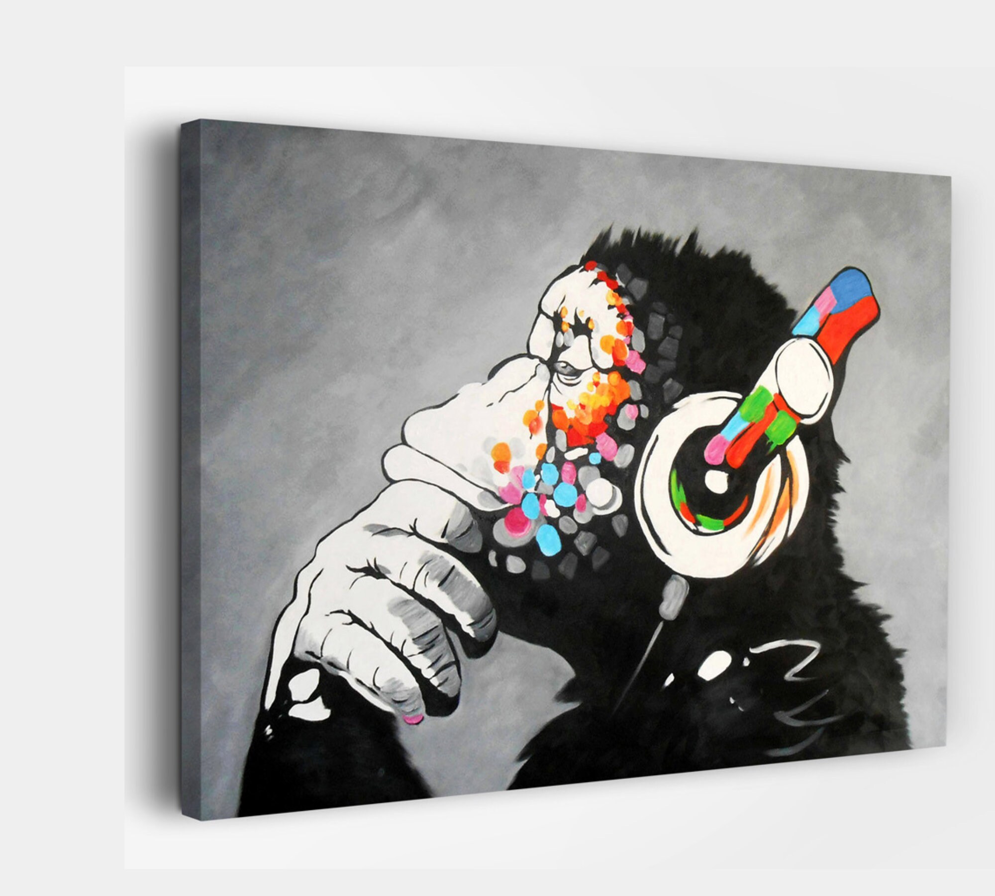 バンクシースティーブジョブズキャンバス、バンクシープリント | www