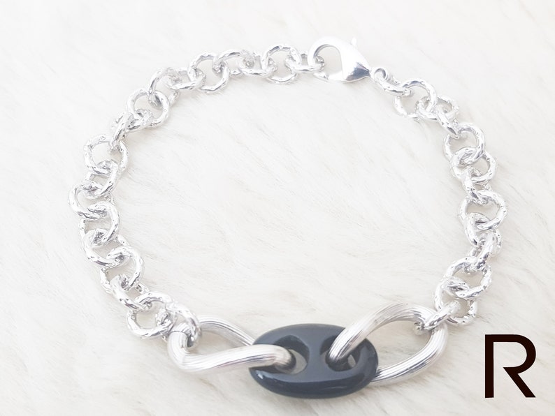 Perfect Daily Wear 100/% Nickel-free Cool Jewellery Handmade Bracelet in the UK Gifts For Men Woman. Onyx 18x11mm Silver Bracelet