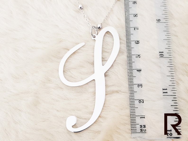 Necklace for Women Large Initial Necklace Large Letter in Silver With Gift Box Gifts For Woman Personalized S. UK Handmade